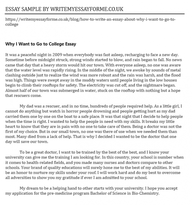 essay on why i want to go to college